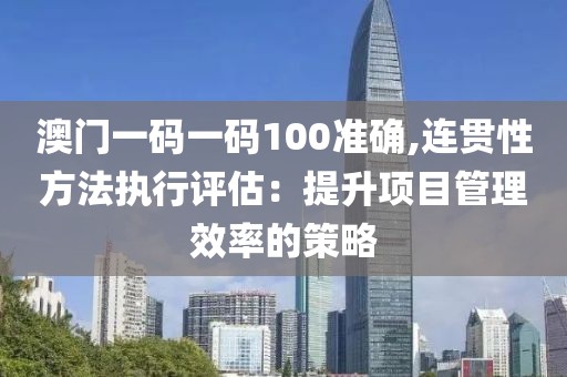 澳門一碼一碼100準確,連貫性方法執(zhí)行評估：提升項目管理效率的策略