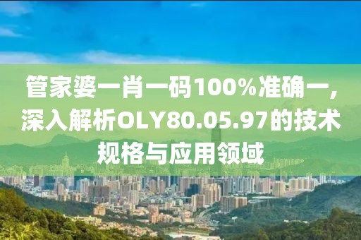 管家婆一肖一碼100%準確一,深入解析OLY80.05.97的技術(shù)規(guī)格與應用領(lǐng)域