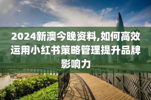 2024新澳今晚資料,如何高效運用小紅書策略管理提升品牌影響力