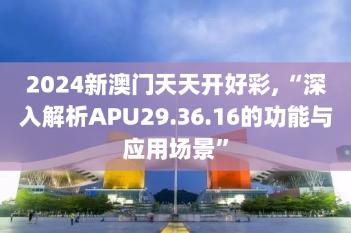 2024新澳門(mén)天天開(kāi)好彩,“深入解析APU29.36.16的功能與應(yīng)用場(chǎng)景”