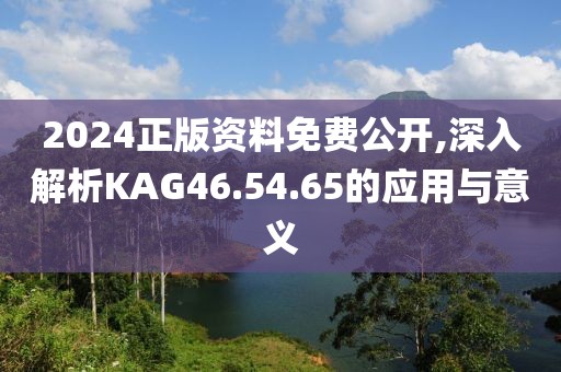 2024正版資料免費(fèi)公開,深入解析KAG46.54.65的應(yīng)用與意義