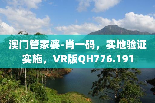 澳門管家婆-肖一碼，實地驗證實施，VR版QH776.191