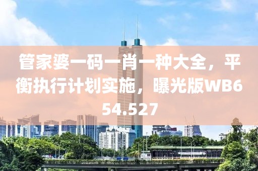 管家婆一碼一肖一種大全，平衡執(zhí)行計(jì)劃實(shí)施，曝光版WB654.527
