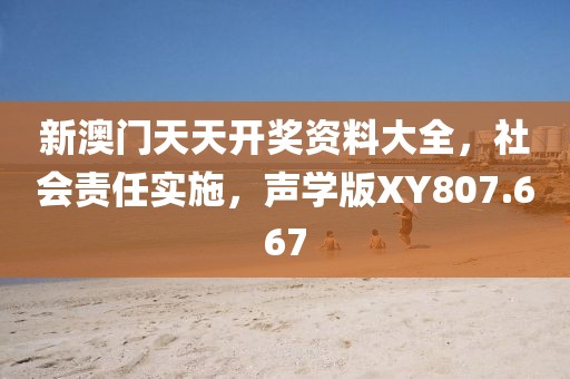 新澳門天天開獎資料大全，社會責(zé)任實施，聲學(xué)版XY807.667
