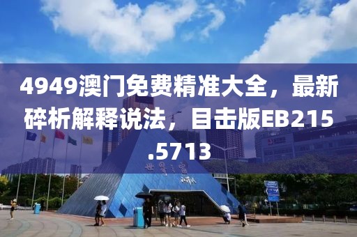 4949澳門免費(fèi)精準(zhǔn)大全，最新碎析解釋說法，目擊版EB215.5713