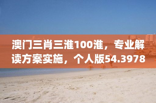 澳門三肖三淮100淮，專業(yè)解讀方案實(shí)施，個(gè)人版54.3978