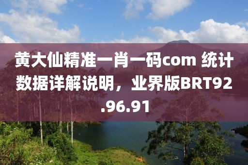 黃大仙精準(zhǔn)一肖一碼com 統(tǒng)計(jì)數(shù)據(jù)詳解說(shuō)明，業(yè)界版BRT92.96.91