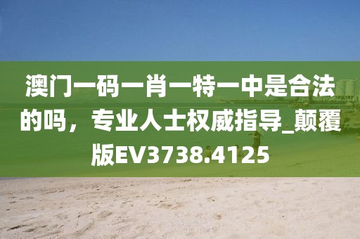 澳門(mén)一碼一肖一特一中是合法的嗎，專業(yè)人士權(quán)威指導(dǎo)_顛覆版EV3738.4125