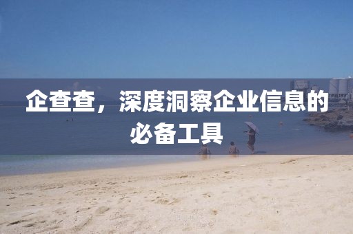 企查查，深度洞察企業(yè)信息的必備工具