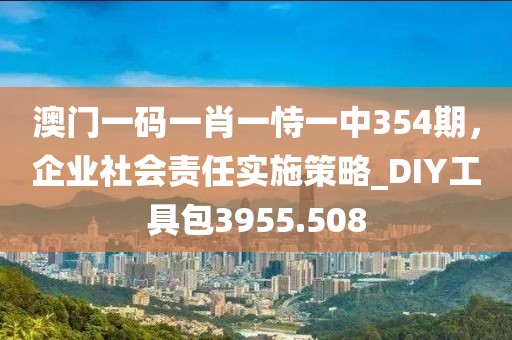 澳門一碼一肖一恃一中354期，企業(yè)社會責(zé)任實施策略_DIY工具包3955.508
