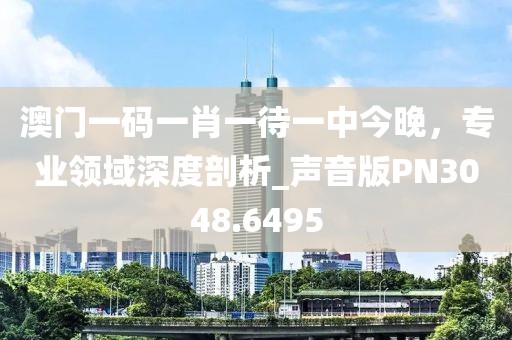 澳門一碼一肖一待一中今晚，專業(yè)領(lǐng)域深度剖析_聲音版PN3048.6495