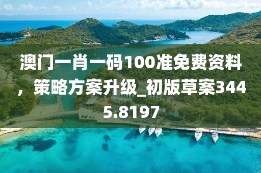 澳門一肖一碼100準免費資料，策略方案升級_初版草案3445.8197