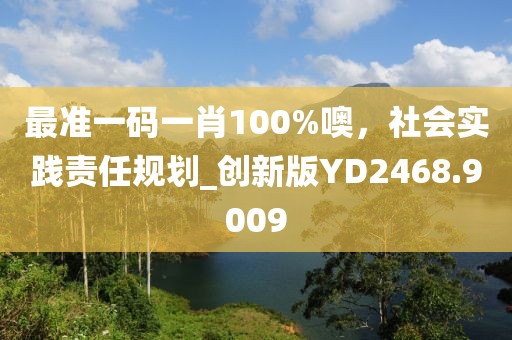 最準(zhǔn)一碼一肖100%噢，社會(huì)實(shí)踐責(zé)任規(guī)劃_創(chuàng)新版YD2468.9009