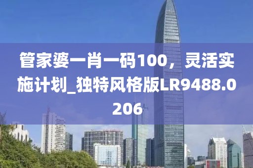 管家婆一肖一碼100，靈活實施計劃_獨特風格版LR9488.0206