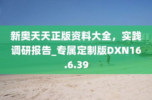 新奧天天正版資料大全，實踐調研報告_專屬定制版DXN16.6.39