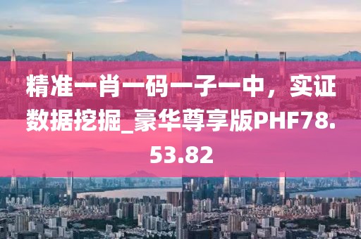 精準(zhǔn)一肖一碼一子一中，實證數(shù)據(jù)挖掘_豪華尊享版PHF78.53.82