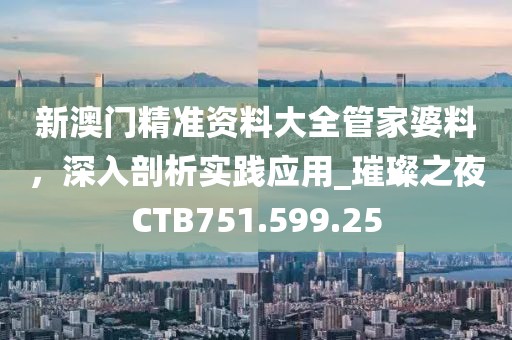 新澳門精準(zhǔn)資料大全管家婆料，深入剖析實(shí)踐應(yīng)用_璀璨之夜CTB751.599.25