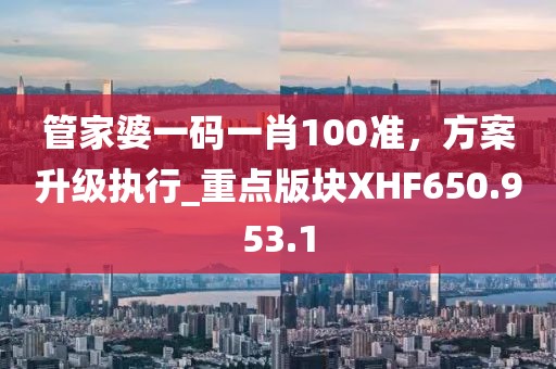 管家婆一碼一肖100準(zhǔn)，方案升級(jí)執(zhí)行_重點(diǎn)版塊XHF650.953.1