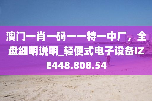 澳門一肖一碼一一特一中廠，全盤細明說明_輕便式電子設備IZE448.808.54