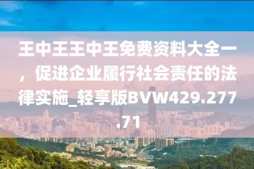 王中王王中王免費資料大全一，促進企業(yè)履行社會責任的法律實施_輕享版BVW429.277.71