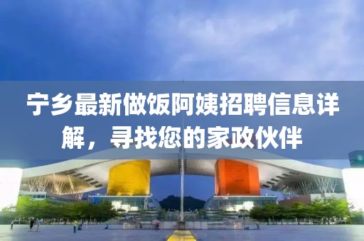 寧鄉(xiāng)最新做飯阿姨招聘信息詳解，尋找您的家政伙伴