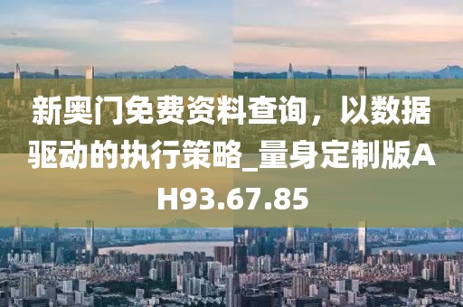新奧門(mén)免費(fèi)資料查詢，以數(shù)據(jù)驅(qū)動(dòng)的執(zhí)行策略_量身定制版AH93.67.85