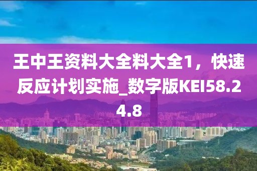 王中王資料大全料大全1，快速反應(yīng)計(jì)劃實(shí)施_數(shù)字版KEI58.24.8