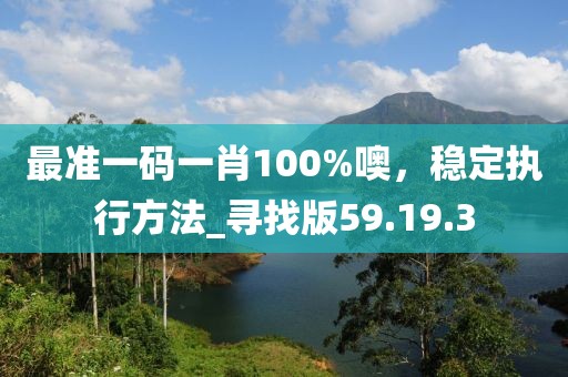 最準一碼一肖100%噢，穩(wěn)定執(zhí)行方法_尋找版59.19.3