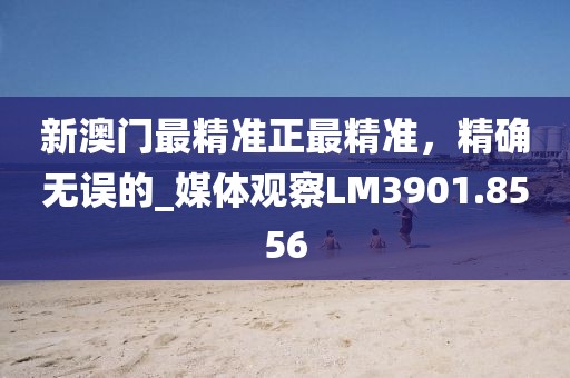 新澳門最精準正最精準，精確無誤的_媒體觀察LM3901.8556