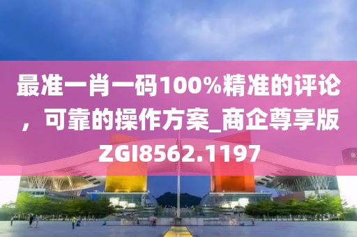 最準(zhǔn)一肖一碼100%精準(zhǔn)的評(píng)論，可靠的操作方案_商企尊享版ZGI8562.1197