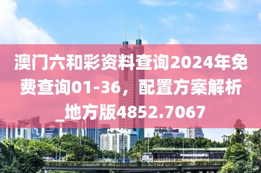 澳門六和彩資料查詢2024年免費(fèi)查詢01-36，配置方案解析_地方版4852.7067