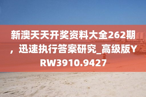 新澳天天開獎資料大全262期，迅速執(zhí)行答案研究_高級版YRW3910.9427