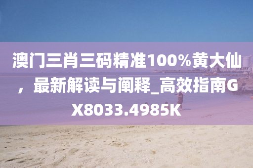 澳門三肖三碼精準100%黃大仙，最新解讀與闡釋_高效指南GX8033.4985K