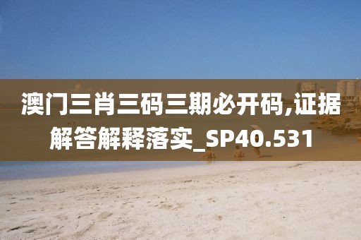澳門三肖三碼三期必開碼,證據(jù)解答解釋落實_SP40.531