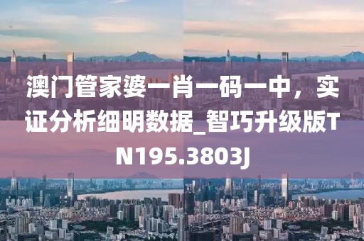 澳門管家婆一肖一碼一中，實(shí)證分析細(xì)明數(shù)據(jù)_智巧升級版TN195.3803J