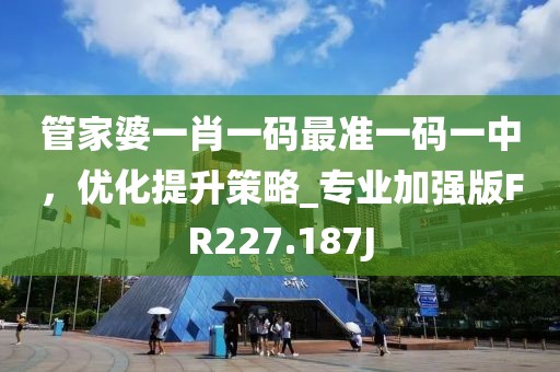 管家婆一肖一碼最準(zhǔn)一碼一中，優(yōu)化提升策略_專業(yè)加強(qiáng)版FR227.187J