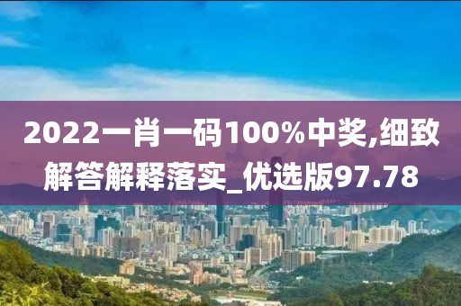 2022一肖一碼100%中獎,細致解答解釋落實_優(yōu)選版97.78