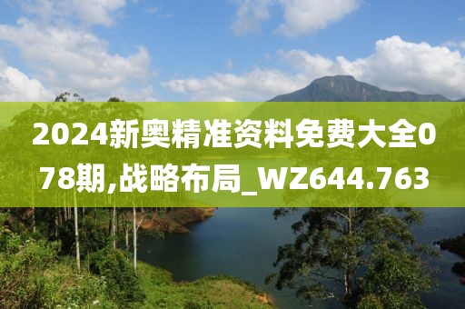 2024新奧精準資料免費大全078期,戰(zhàn)略布局_WZ644.763