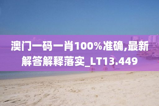 澳門(mén)一碼一肖100%準(zhǔn)確,最新解答解釋落實(shí)_LT13.449