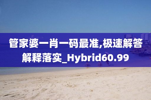 管家婆一肖一碼最準(zhǔn),極速解答解釋落實(shí)_Hybrid60.99