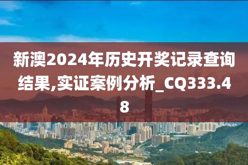 新澳2024年歷史開獎記錄查詢結(jié)果,實證案例分析_CQ333.48