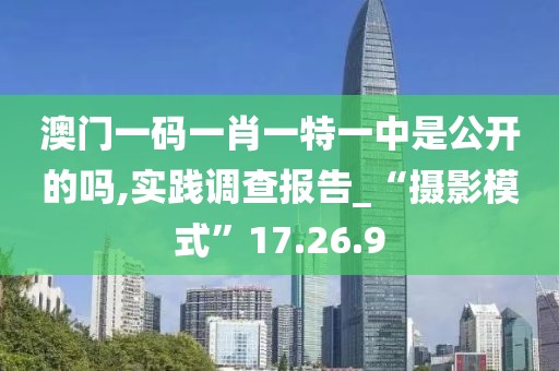 澳門一碼一肖一特一中是公開(kāi)的嗎,實(shí)踐調(diào)查報(bào)告_“攝影模式”17.26.9