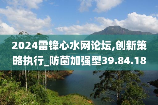 2024雷鋒心水網(wǎng)論壇,創(chuàng)新策略執(zhí)行_防菌加強(qiáng)型39.84.18