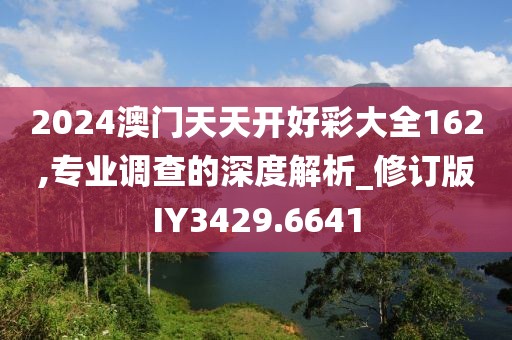 2024澳門天天開好彩大全162,專業(yè)調(diào)查的深度解析_修訂版IY3429.6641
