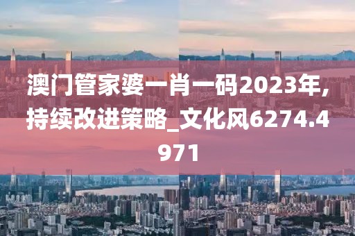 澳門管家婆一肖一碼2023年,持續(xù)改進策略_文化風(fēng)6274.4971