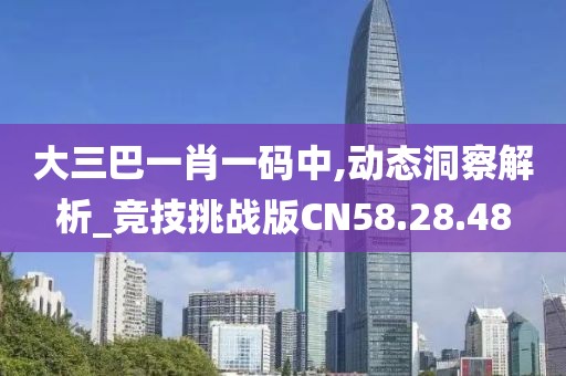 大三巴一肖一碼中,動態(tài)洞察解析_競技挑戰(zhàn)版CN58.28.48