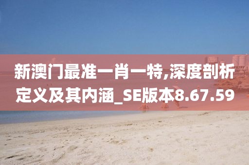 新澳門最準一肖一特,深度剖析定義及其內涵_SE版本8.67.59