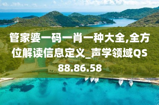 管家婆一碼一肖一種大全,全方位解讀信息定義_聲學(xué)領(lǐng)域QS88.86.58