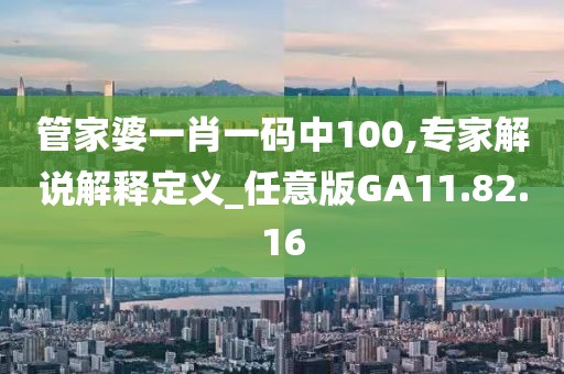 管家婆一肖一碼中100,專家解說解釋定義_任意版GA11.82.16