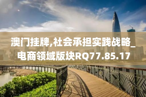 澳門掛牌,社會(huì)承擔(dān)實(shí)踐戰(zhàn)略_電商領(lǐng)域版塊RQ77.85.17